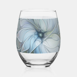 Elegante schoonheid moderne abstracte fractale kun wijnglas zonder voet