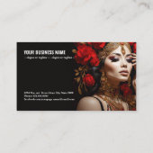 Elegante schoonheid: Rode rozen en goud bg767 Visitekaartje (Achterkant)