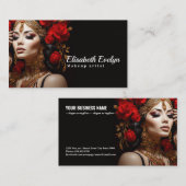 Elegante schoonheid: Rode rozen en goud bg767 Visitekaartje (Voorkant / Achterkant)