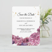 Elegante schoonheid waterverf roze & paarse orchid save the date (Staand voorkant)