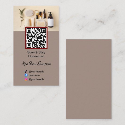 Elegante schoonheidshuidverzorging minimalistisch  visitekaartje (Voorkant / Achterkant)