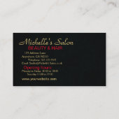 Elegante Schoonheidssalon & Haar Stylist Goud Zwar Visitekaartje (Achterkant)