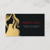 Elegante Schoonheidssalon & Haar Stylist Goud Zwar Visitekaartje (Voorkant)