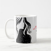 Elegante Schoonheidssalon & Haar Stylist Wit Zwart Koffiemok (Links)