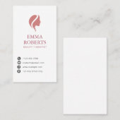 Elegante schoonheidstherapeut Verticaal Visitekaar Visitekaartje (Voorkant / Achterkant)