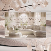 Elegante schoonmaak huis service visitekaartje