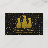 Elegante schoonmaakservice Glitter Gold Visitekaartje (Voorkant)