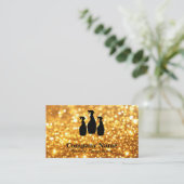 Elegante schoonmaakservice Gold Glitter Waterverf Visitekaartje (Staand voorkant)