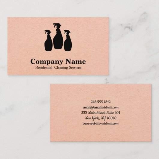 Elegante schoonmaakservice op maat visitekaartje (Voorkant / Achterkant)