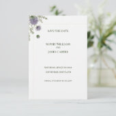 Elegante Schotse Distel Hoek Bruiloft Save The Dat Date (Staand voorkant)