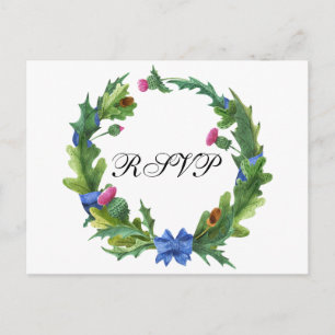 Elegante Schotse Distel Huwelijksmaaltijd Keuze RS Uitnodiging Briefkaart