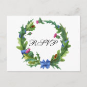 Elegante Schotse Distel Trouwmaaltijd Keuze RSVP Uitnodiging Briefkaart (Voorkant)