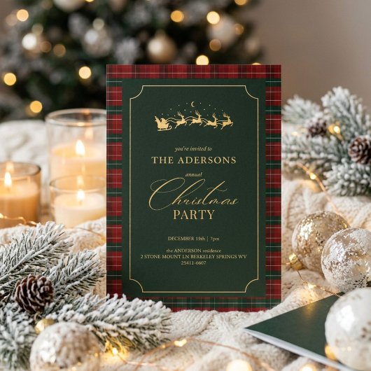 Elegante Schotse Kerst Uitnodiging