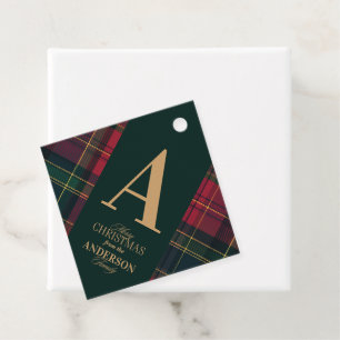 Elegante Schotse Kerst Uitnodiging Bedankjes Labels