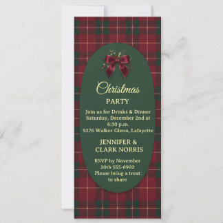 Elegante Schotse Plaid Kerst Vakantie Feest Kaart