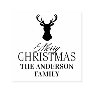 Elegante Schotse Plaid Prettig Kerstmis Familienaa Zelfinktende Stempel