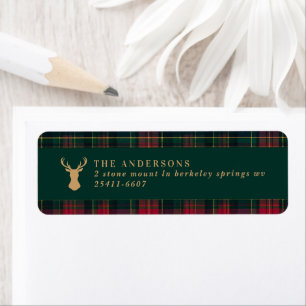 Elegante Schotse ruit familie elegante Kerstmis Etiket
