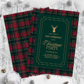 Elegante Schotse ruit kerstfeest uitnodiging