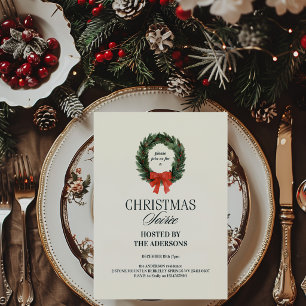Elegante Schotse ruit kerstfeest uitnodiging