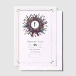 Elegante Schotse Wreath Vintage Kerstfeest Party Vellum Uitnodigingen