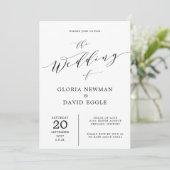 Elegante Schrift kalligrafie bruiloft uitnodiging (Staand voorkant)