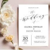 Elegante Schrift kalligrafie bruiloft uitnodiging