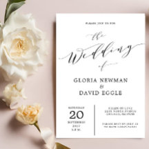 Elegante Schrift kalligrafie bruiloft uitnodiging