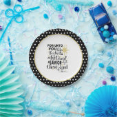 Elegante Schrift Kerstgeboorte van Christus Papieren Bordje (Feest)