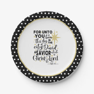 Elegante Schrift Kerstgeboorte van Christus Papieren Bordje