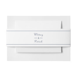 Elegante schrift marineblauwe trouwuitnodiging for uitnodigingen wikkel
