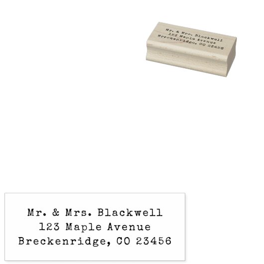 Elegante schrijfmachine rubberstempel (Gestempeld)