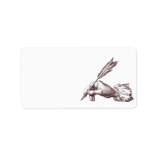 Elegante Schrijvershandje voor Kalligrafe, Auteur  Etiket (Voorkant)