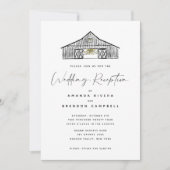 Elegante schuur bruiloft receptie-only website kaart (Voorkant)