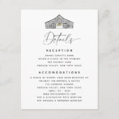 Elegante Schuur Details QR Code Bruiloft Informatiekaartje (Voorkant)