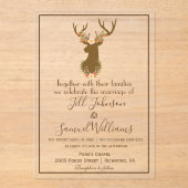 Elegante schuur geïnspireerd op Floral Antler Moti Acryl Uitnodigingen (Voorkant)