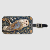 Elegante schuur Uil William Morris geïnspireerd Fl Bagagelabel (Voorkant (horizontaal))
