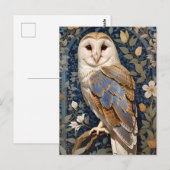 Elegante schuur Uil William Morris geïnspireerd Fl Briefkaart (Voorkant / Achterkant)