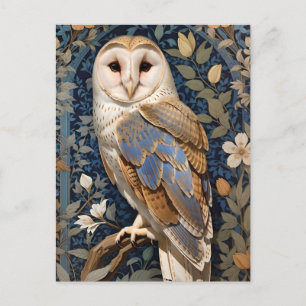 Elegante schuur Uil William Morris geïnspireerd Fl Briefkaart