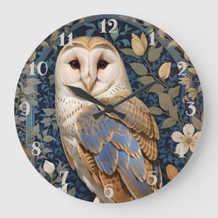 Elegante schuur Uil William Morris geïnspireerd Fl Grote Klok