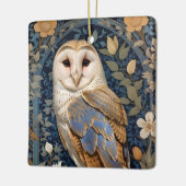 Elegante schuur Uil William Morris geïnspireerd Fl Keramisch Ornament (Links)