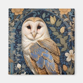 Elegante schuur Uil William Morris geïnspireerd Fl Magneet (Voorkant)
