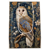 Elegante schuur Uil William Morris geïnspireerd Fl Medium Cadeauzakje (Achterkant)