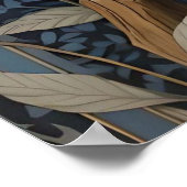 Elegante schuur Uil William Morris geïnspireerd Fl Poster (Hoek)