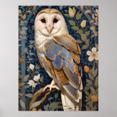 Elegante schuur Uil William Morris geïnspireerd Fl Poster (Voorkant)