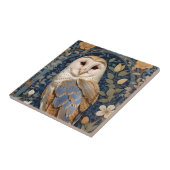 Elegante schuur Uil William Morris geïnspireerd Fl Tegeltje (Zijkant)