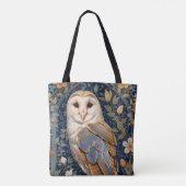 Elegante schuur Uil William Morris geïnspireerd Fl Tote Bag (Achterkant)