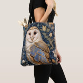 Elegante schuur Uil William Morris geïnspireerd Fl Tote Bag (Dichtbij)