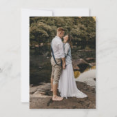 Elegante schuur zwart en wit rustieke bruiloft fot bedankkaart (Achterkant)