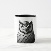 Elegante Schwarz-Weiß-Eulentasse  Mok (Midden)