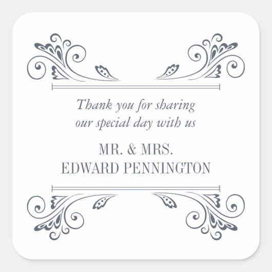 Elegante Sconce Bruiloft Sticker (Voorkant)